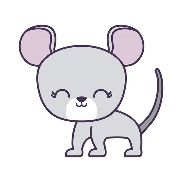 Χαριτωμένο ποντίκι ζώο απομονωμένη εικονίδιο — Διανυσματικό Αρχείο