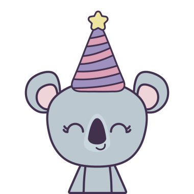 şapka partisi ile sevimli Koala hayvan