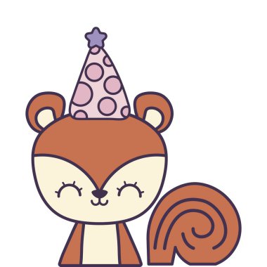 şapka partisi ile sevimli sincap