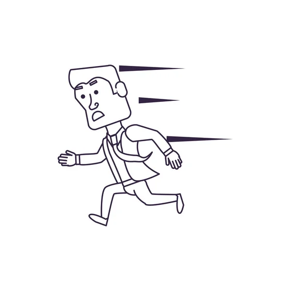 Hombre de negocios corriendo carácter avatar — Vector de stock