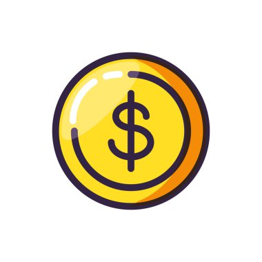 madeni para Doları izole simgesi