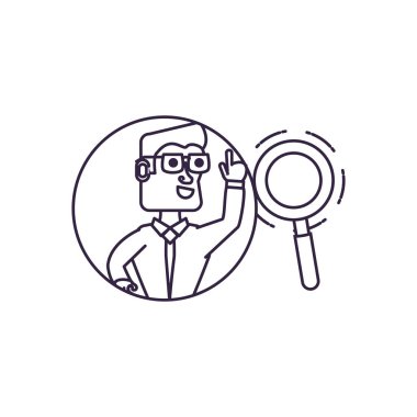 Büyüteç ile işadamı zarif