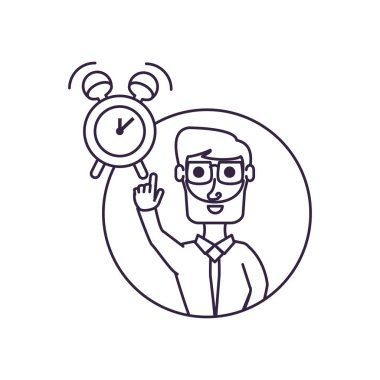 çerçeve dairesel ve çalar saat el ile işadamı