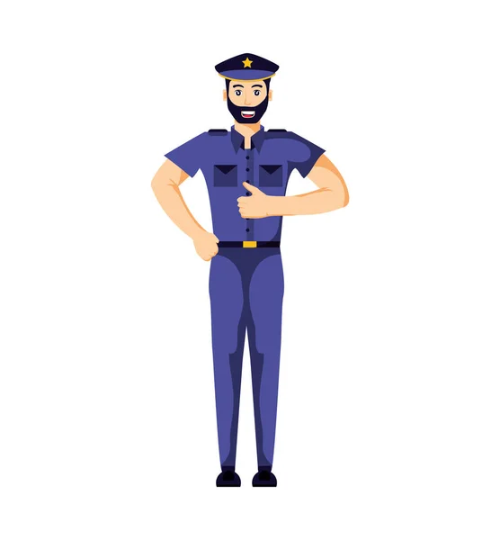 Carácter avatar oficial de policía — Vector de stock