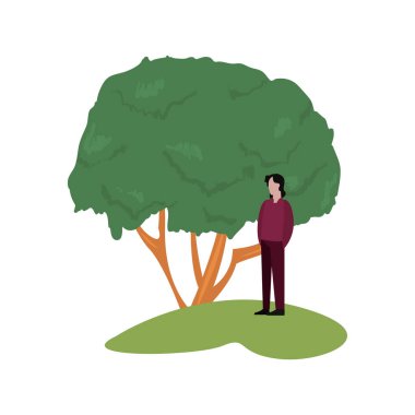 ağaç manzara ile adam