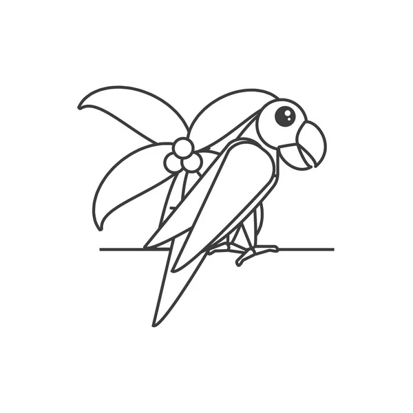 Птица попугай с пальмой — стоковый вектор