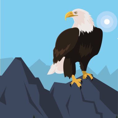 kar manzarası güzel kel kartal hayvan