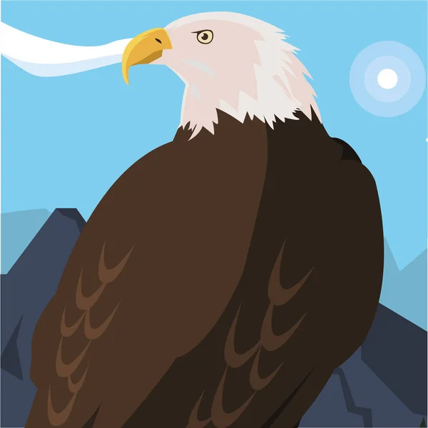 Hermoso animal de águila calva en el paisaje — Archivo Imágenes Vectoriales