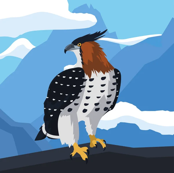 Hermoso halcón majestuoso pájaro en el paisaje — Archivo Imágenes Vectoriales