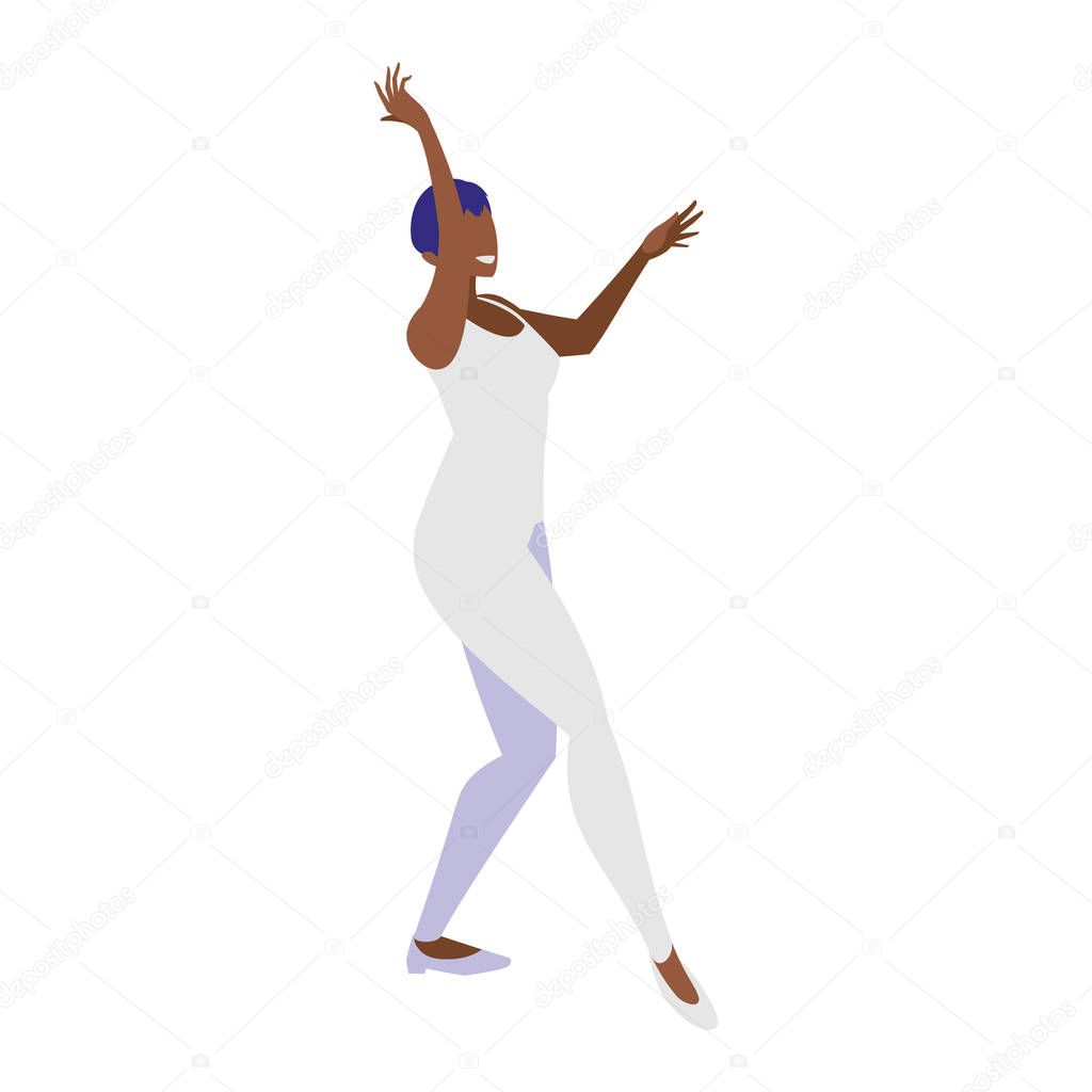young black woman dancing character
