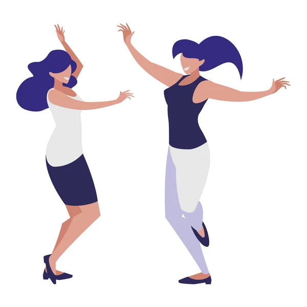 Девушки танцуют — стоковый вектор