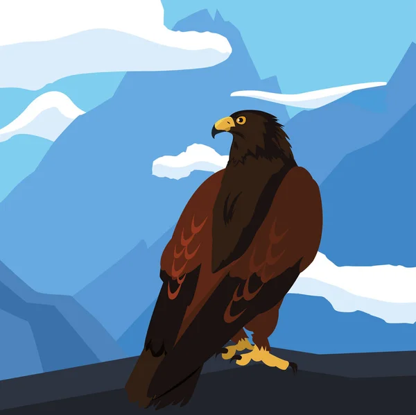 Piękny Orzeł majestatyczny ptak w landsscape — Wektor stockowy