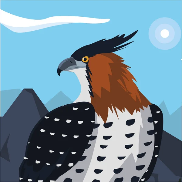 Beautiful hawk majestic bird in the landscape — Stock Vector