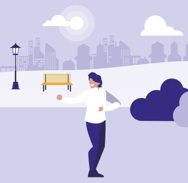 young dancer disco style in the park