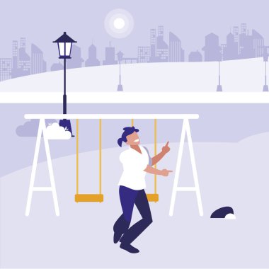 young dancer disco style in the park