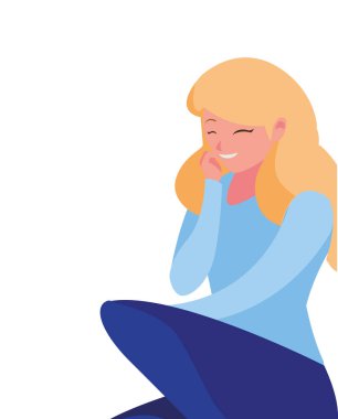 beautiful woman seated character