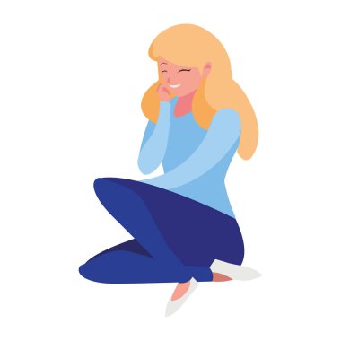 beautiful woman seated character