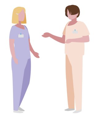 üniforma karakterleri ile çift tıp işçileri