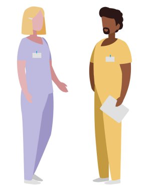 Tek tip karakterlerile ırklar arası çift tıp işçileri