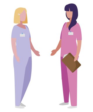 üniforma karakterleri ile kadın tıp işçileri