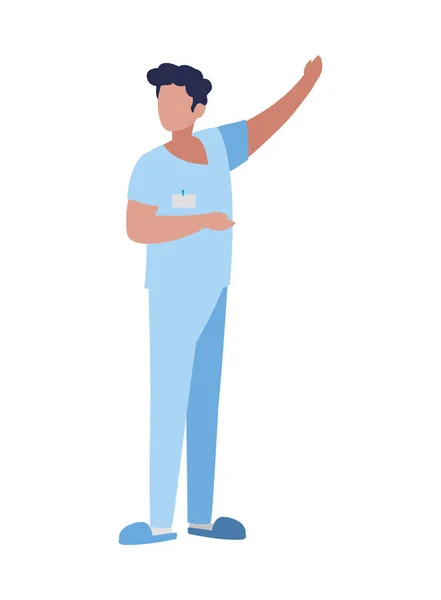 Travailleur en médecine masculine avec uniforme — Image vectorielle