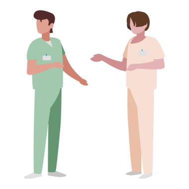 üniformalı erkek tıp işçileri