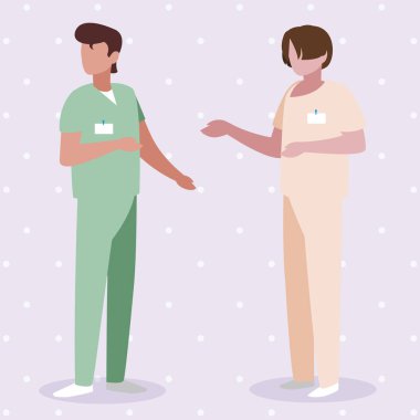 üniformalı erkek tıp işçileri