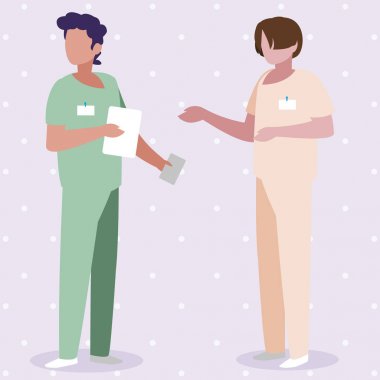 üniformalı erkek tıp işçileri