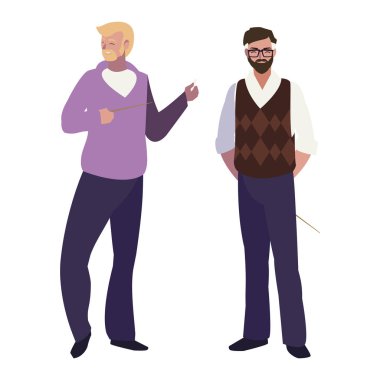 öğretmenler çift avatarlar karakterler