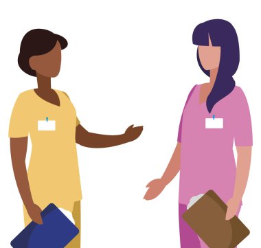 Tek tip karakterlerle ırklar arası kadın tıp çalışanları