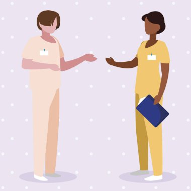 Tek tip karakterlerile ırklar arası çift tıp işçileri