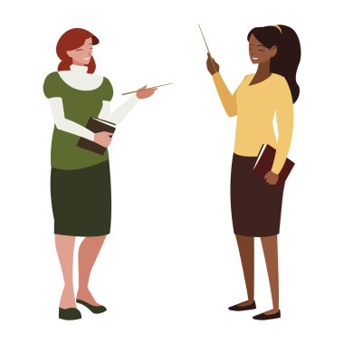 ders kitapları karakterleri ile ırklar arası kadın öğretmenler