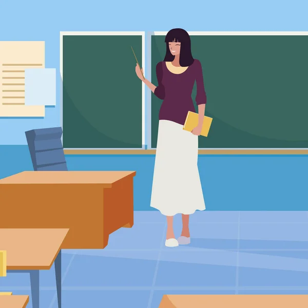 Lehrerin im Klassenzimmercharakter — Stockvektor