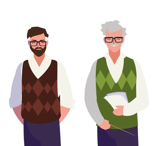 Δάσκαλοι ζευγάρι avatar χαρακτήρες — Διανυσματικό Αρχείο