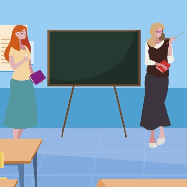 sınıfta kadın öğretmenler çift