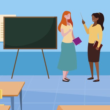 sınıflarda sınıflar arası kadın öğretmenler