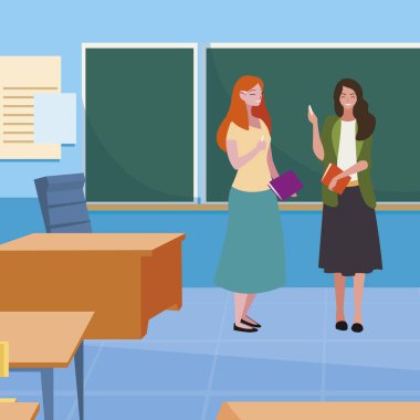 sınıfta kadın öğretmenler çift