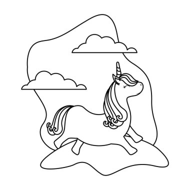 manzara sevimli tek boynuzlu at hayvan