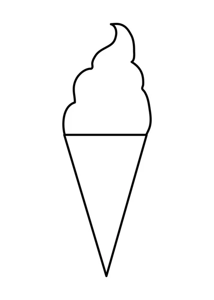Ice cream in cone isolated icon — Stock Vector