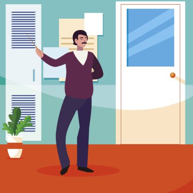 okul koridorunda öğretmen erkek