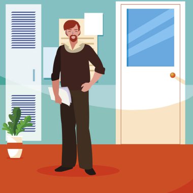 okul koridorunda öğretmen erkek