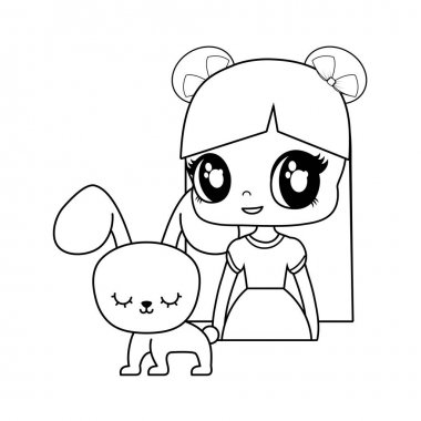 tavşan hayvan ile sevimli küçük bebek