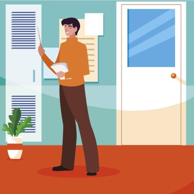 okul koridorunda öğretmen erkek