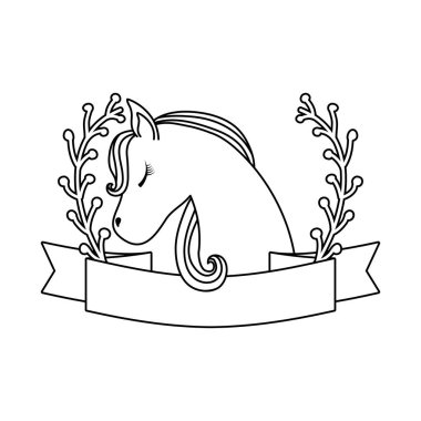 kurdele ve yaprak dalları ile sevimli tek boynuzlu at başkanı