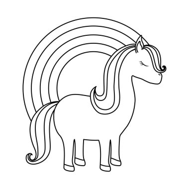 gökkuşağı ile sevimli tek boynuzlu at hayvan