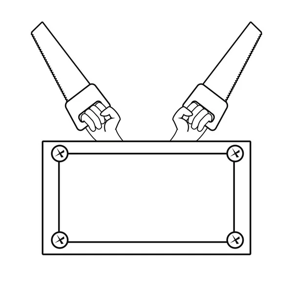 Ruce pily pracovní deska nástroj — Stockový vektor