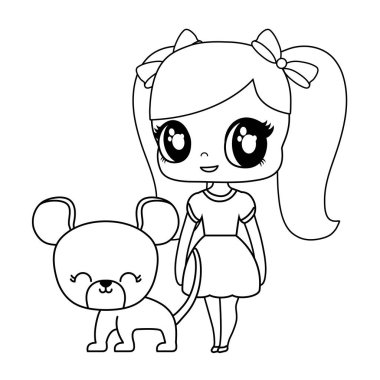 fare hayvan ile sevimli küçük bebek