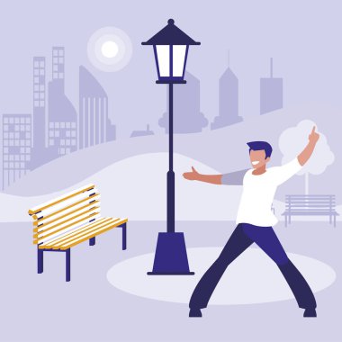 young dancer disco style in the park