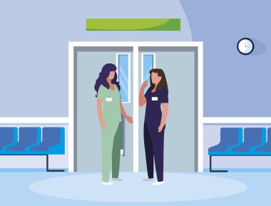 asansör kapıkadın tıp işçileri