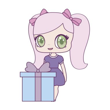 hediye kutusu ile sevimli küçük bebek